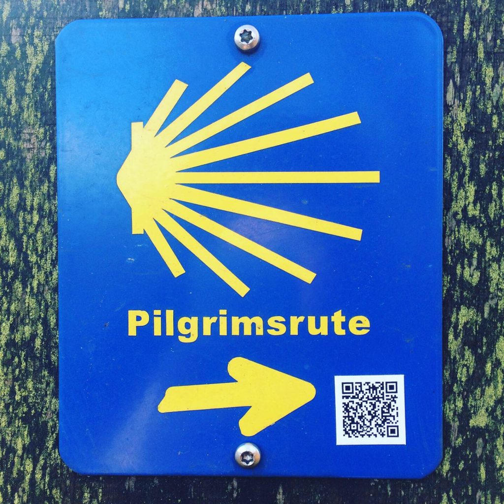 Skiltet for Den Danske Pilgrimsrute